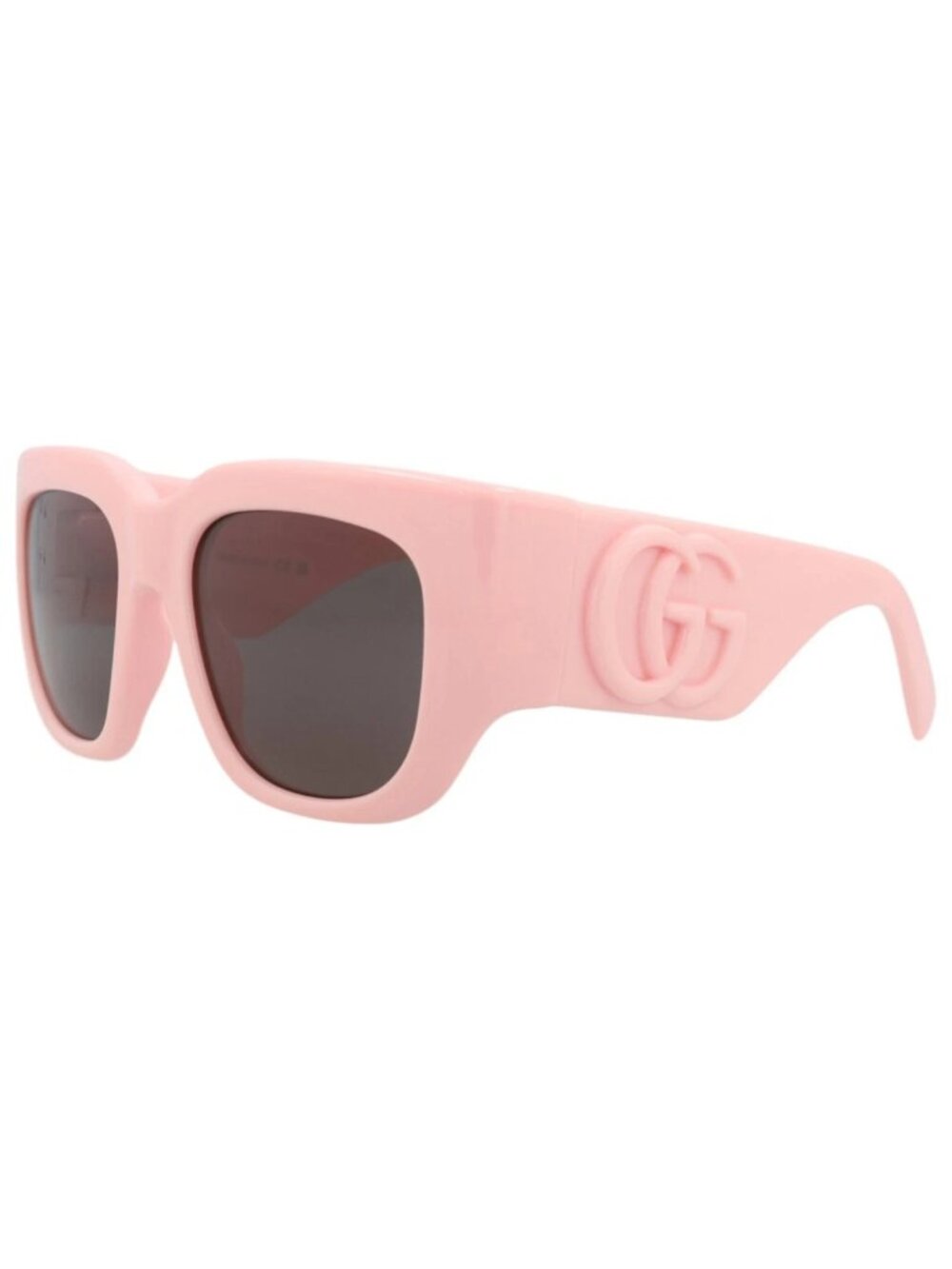 New Gucci Women's Sunglasses Square Rectangle Injection Frame Pink Pink Grey